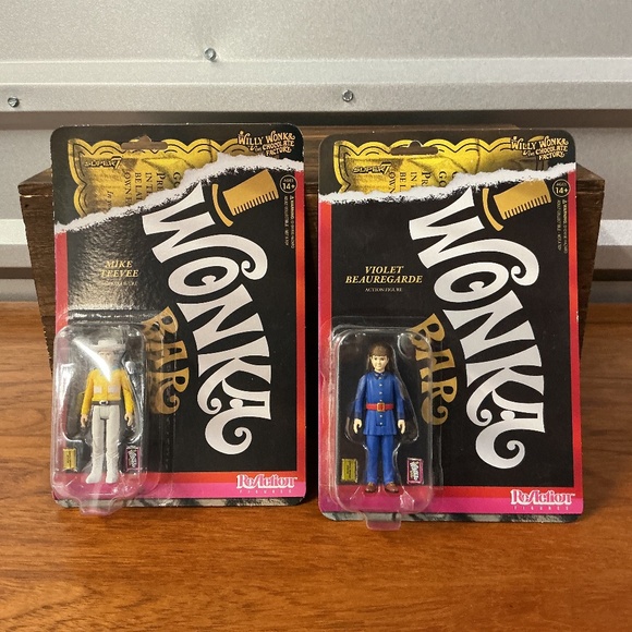 Reaction Willy Wonka And The Chocolate Factory Violet Mike Super 7 Figures - Picture 1 of 6